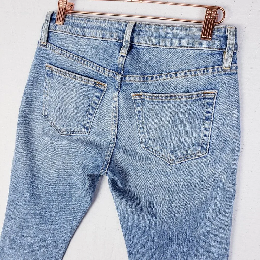 SLVRLAKE Scarlett Jeans Kick Flare Mid-Rise Raw Hem Size 25